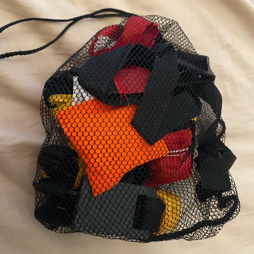 Flag Football, 8 Flags (4 red and 4 yellow) with  bag orange bean bag mark.